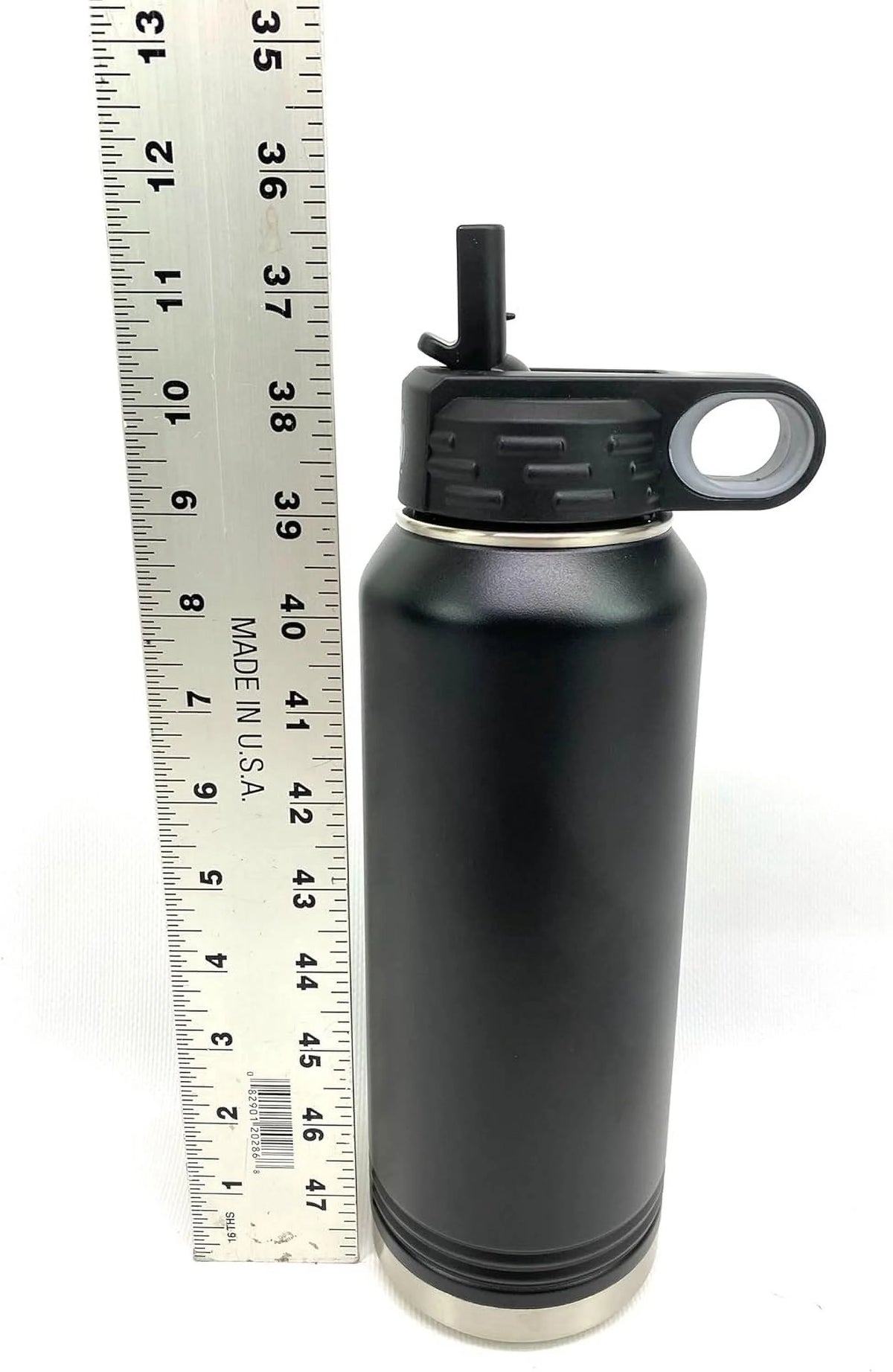 Black Powder Coated Insulated 32 Ounce Water Bottle Y12074