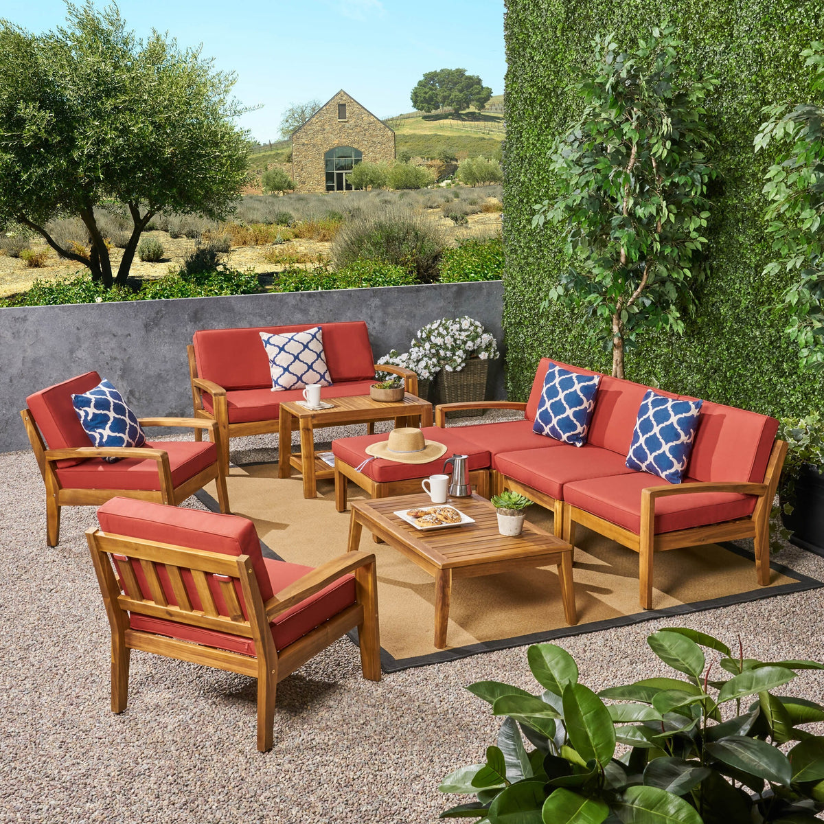 7-Seater Sectional Sofa Chat Set with Ottoman S363