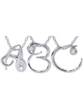 Natural Diamond Petite Initial Pendant 10K White Gold L2145