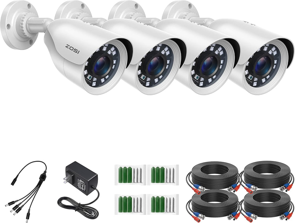 16 Channel 4in1 DVR Security Camera System with 4TB Hard Drive and 16 x 1080p CCTV Bullet Camera H838