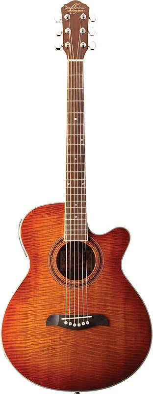 Flame Yellow Sunburst Acoustic-Electric Guitar U6658