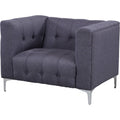 Grey Fabric Tufted Club Chair F7744