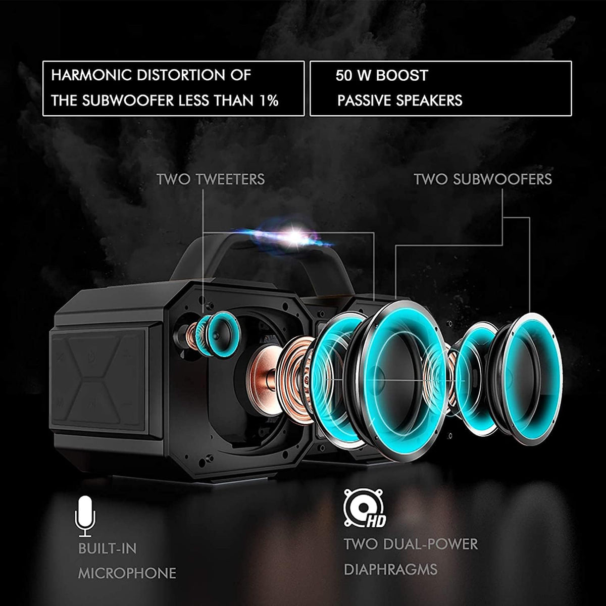 50W Portable Outdoor Bluetooth Speaker with Power Bank C5708