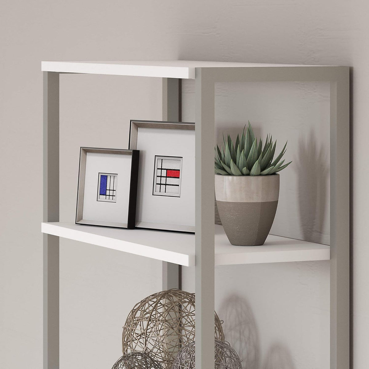 White Bookcase with Hutch E2830