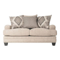 Brown Chenille Nail Head Loveseat N436
