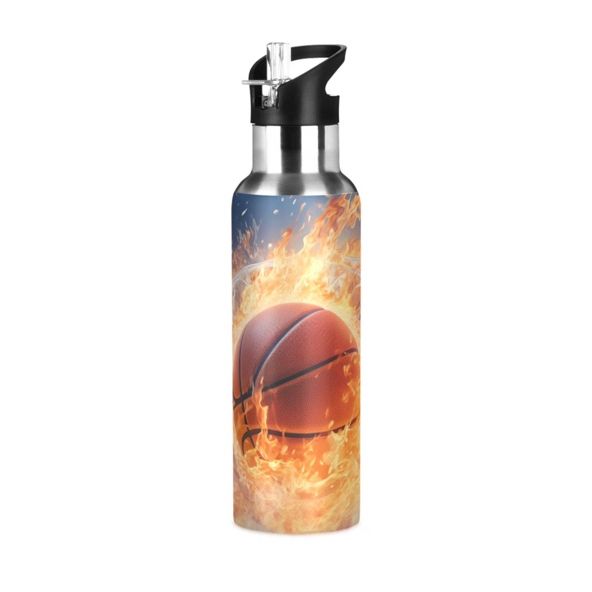Stainless Steel Insulated Thermos Vacuum Flask Water Bottle with Straw Lid I178