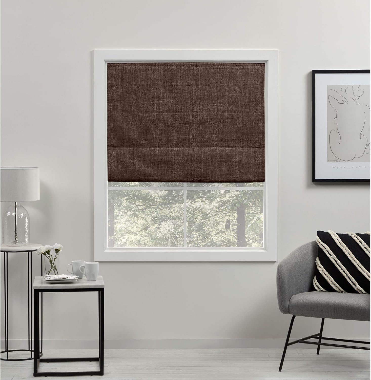 Denim Total Blackout Roman Shade J386049