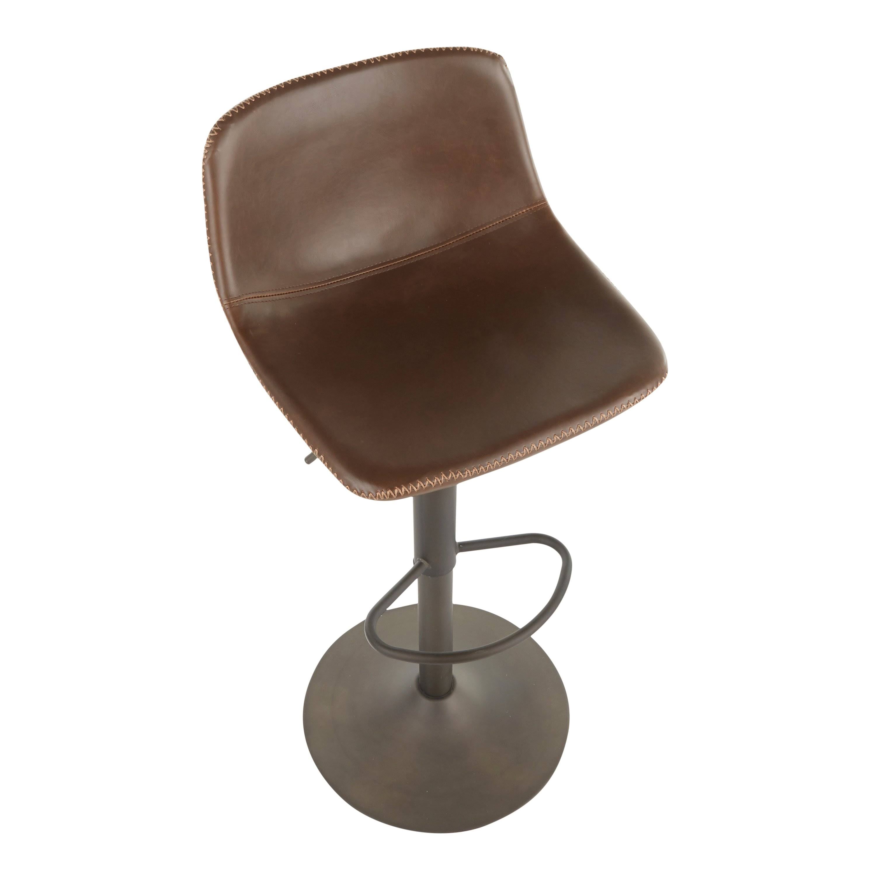 Adjustable Barstool in Brown (Set of 2) U278