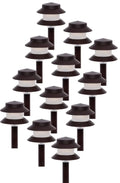 35 Lumen 2-Tier Low Voltage Path Light 12 Pack Dark Brown F7641