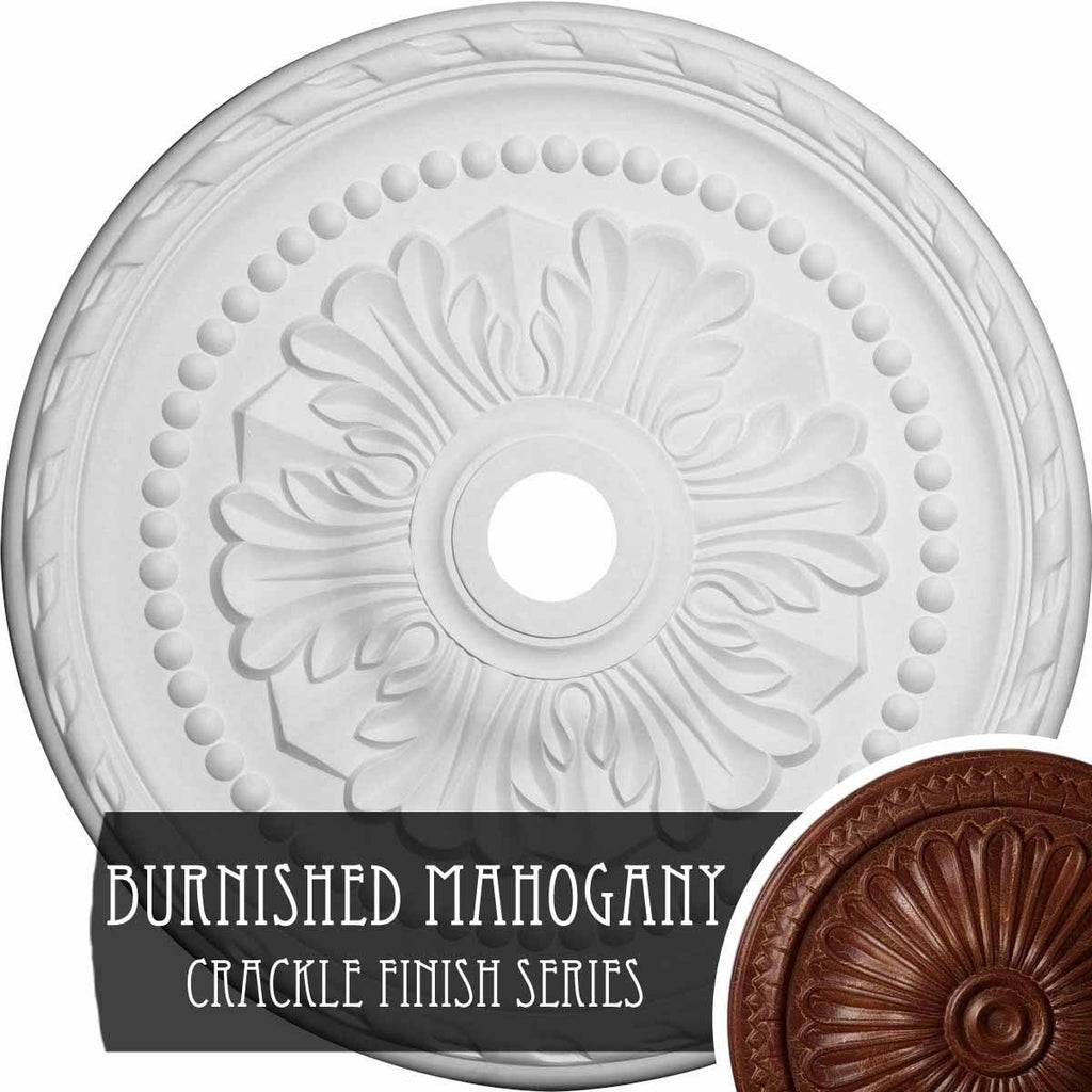 Hand-Painted Burnished Mahogany Ceiling Medallion X80172