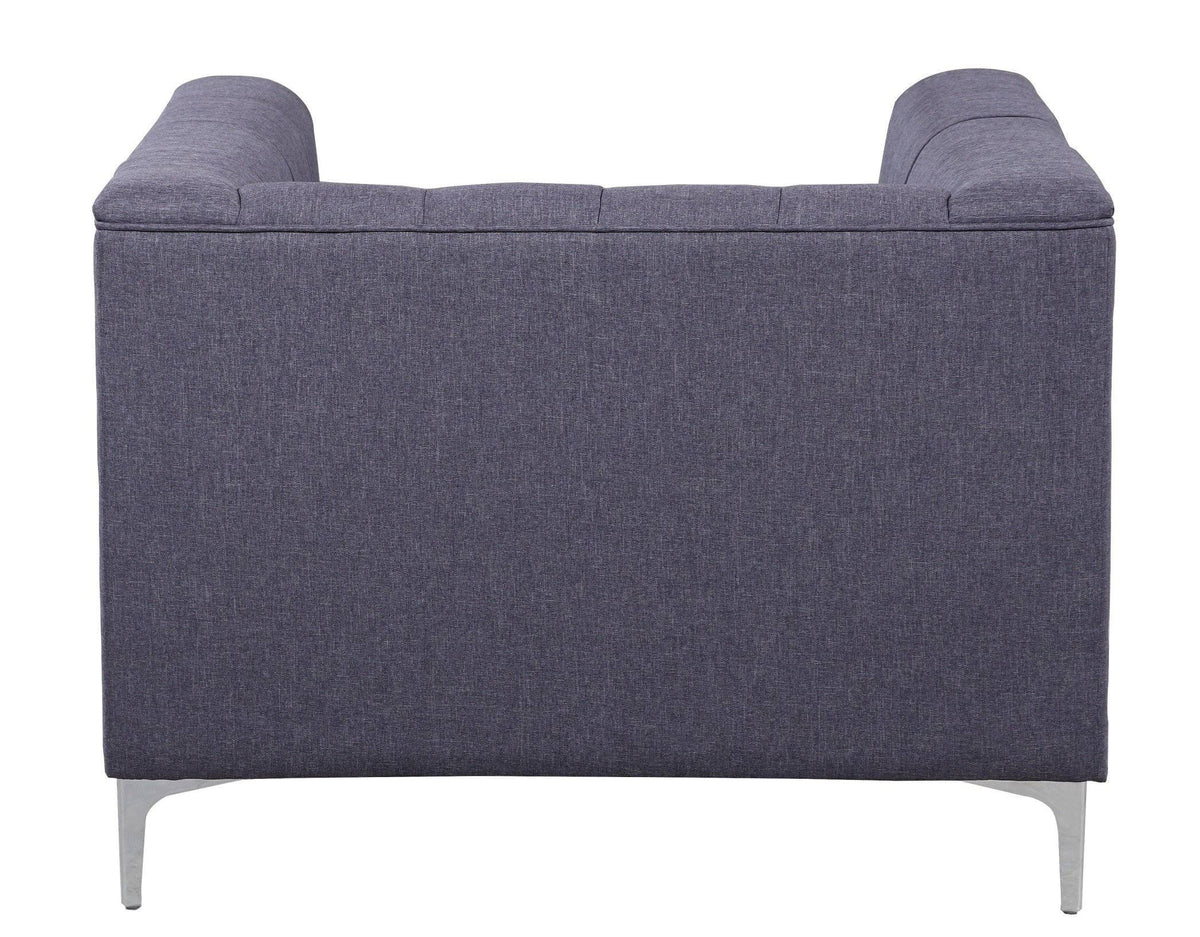 Grey Fabric Tufted Club Chair F7744