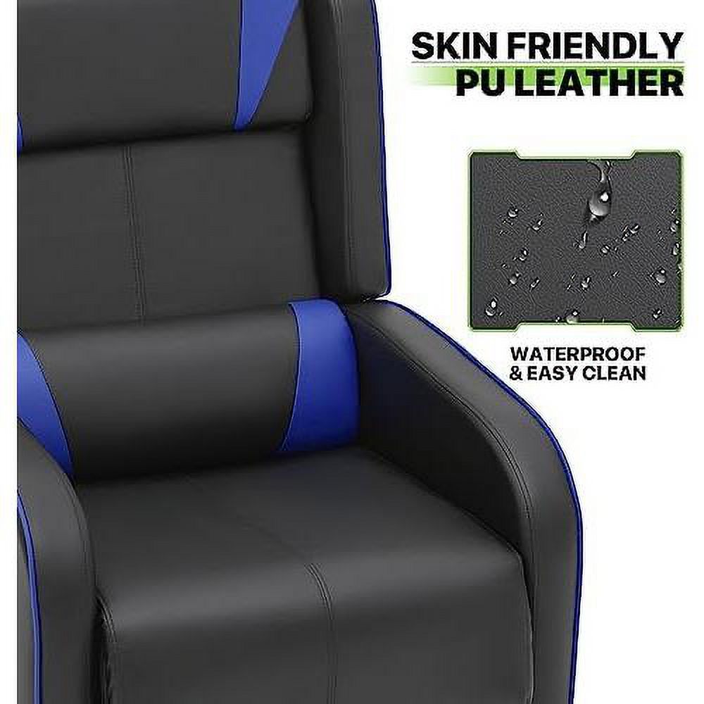 Blue PU Leather Gaming Recliner Chair F4755