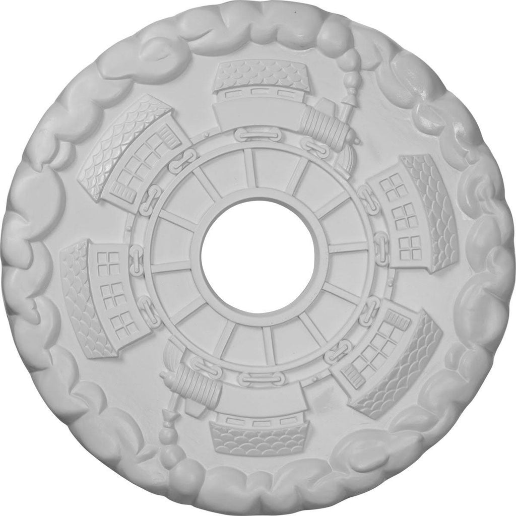 18 1/2x22OD x 3 7/8x22ID x 1x22P Hand-Painted Ceiling Medallion V30566