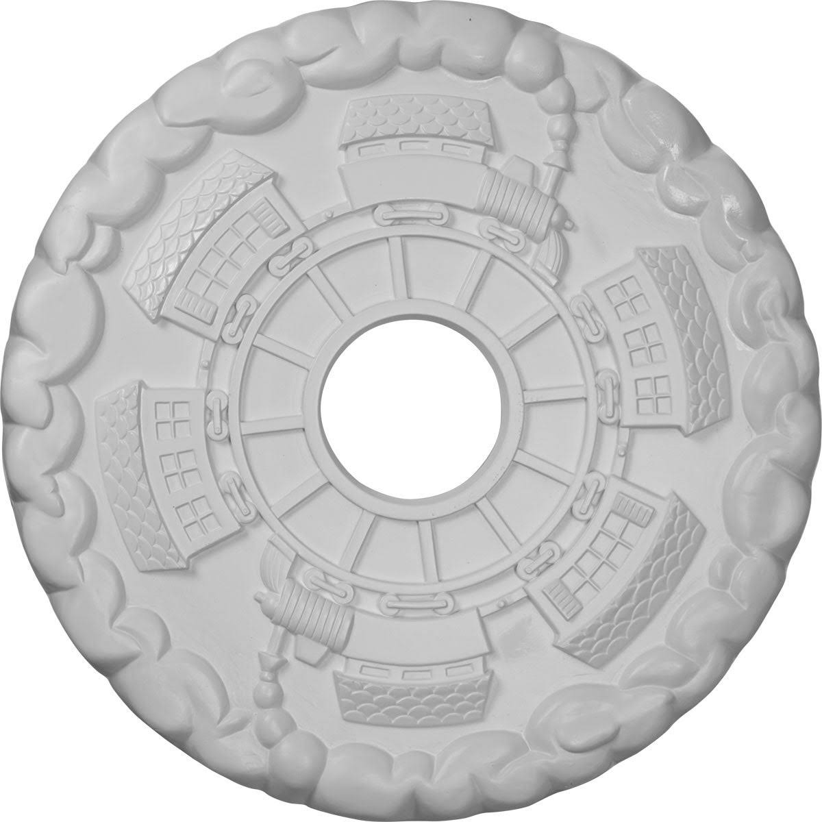 18 1/2x22OD x 3 7/8x22ID x 1x22P Hand-Painted Ceiling Medallion V30566