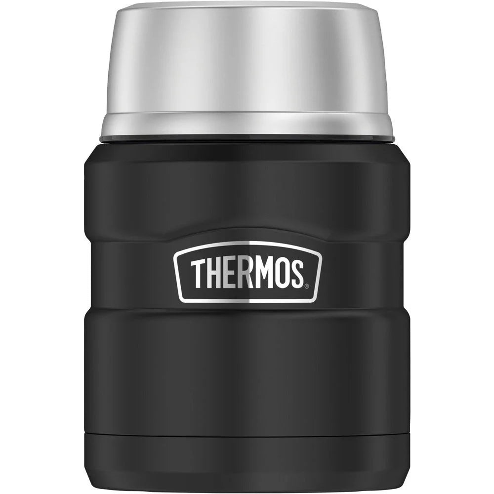 Black Stainless Steel Vacuum Insulated Food Jar With Spoon, 16 oz R88678