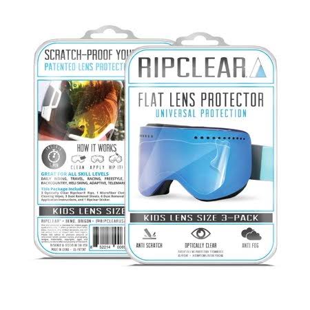 3-Pack Scratch-Resistant Flat Film Protector Kit for Cylindrical Goggle Lens J1951