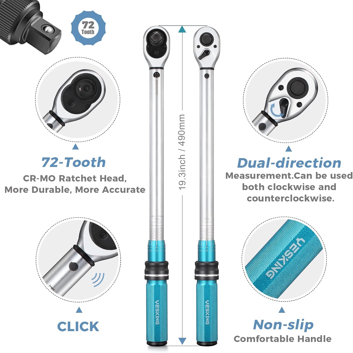 1/2-Inch Drive Click Torque Wrench Set Pack of 2 N51155
