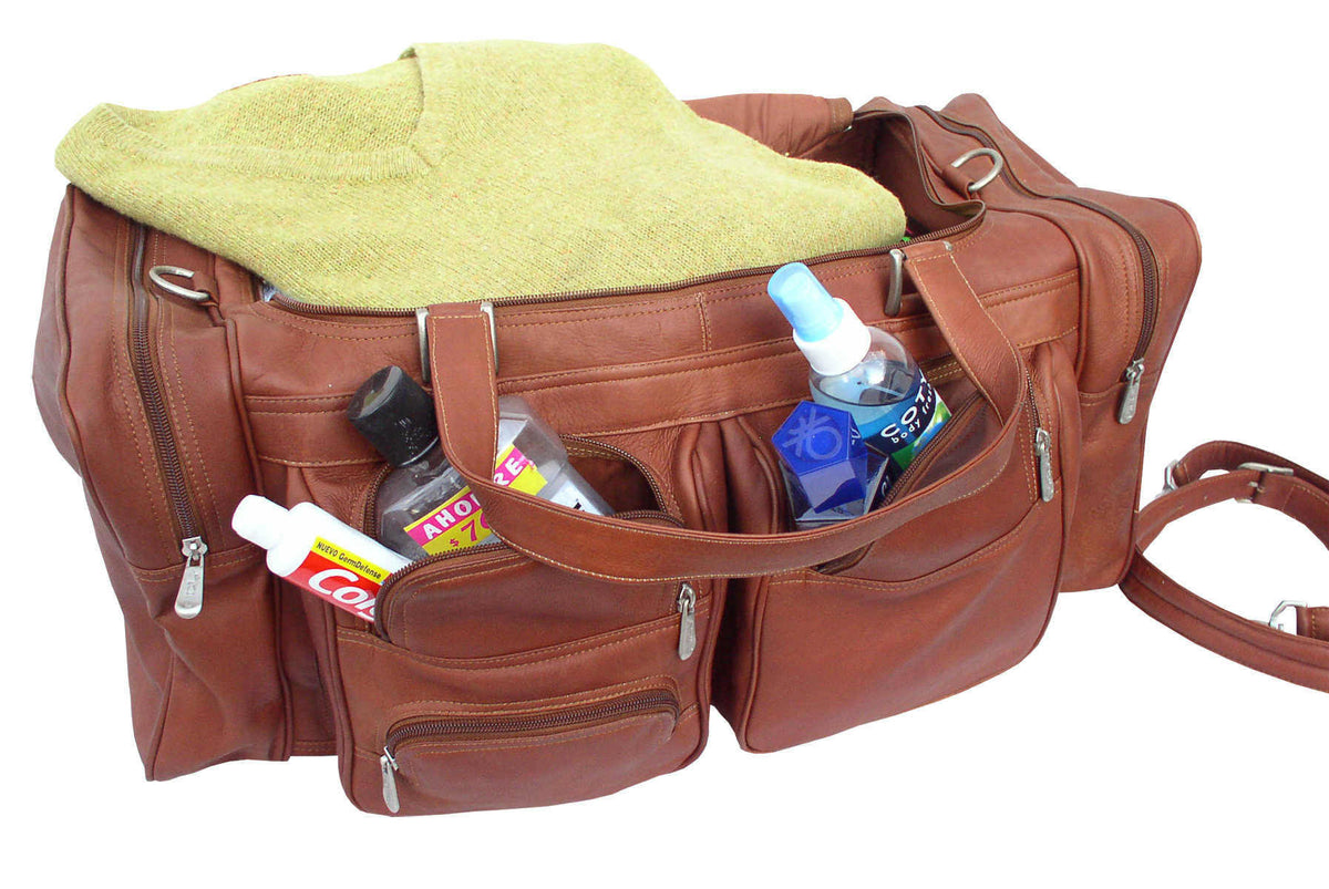 Saddle Leather Duffel with Pockets R8036