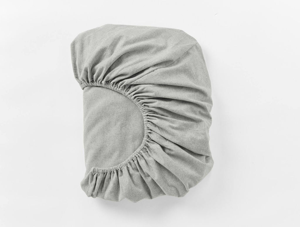 Pale Gray Heather Organic Flannel Fitted Sheet G767348