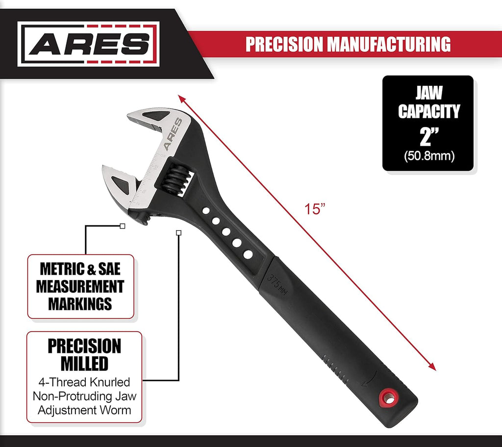 15-Inch Adjustable Wrench Chrome Vanadium Steel M315587
