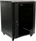 15U Wall Mount Server Cabinet 24-inch Depth Glass Door C346635