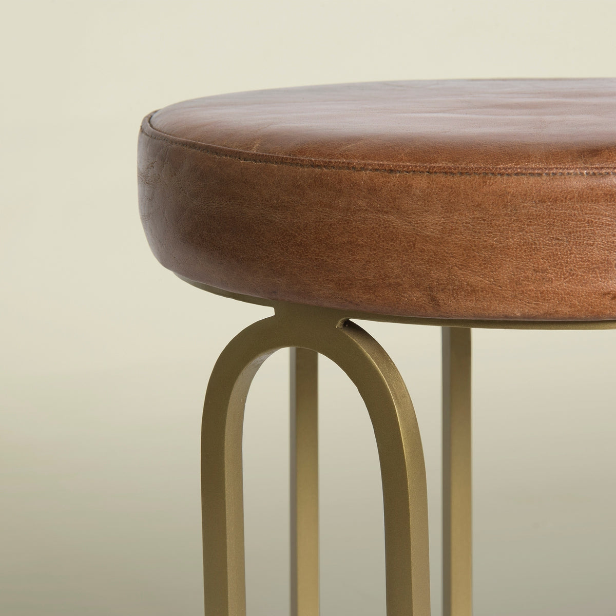 Genuine Leather Round Stool G5838