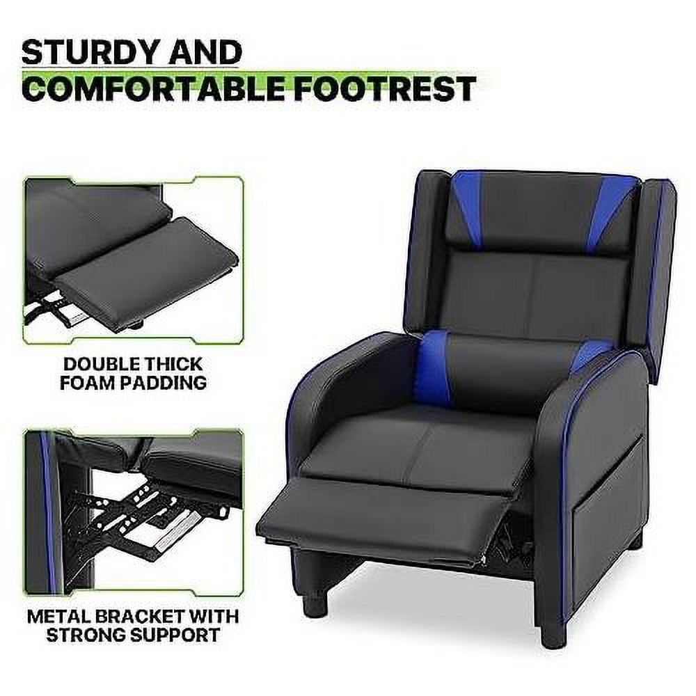 Blue PU Leather Gaming Recliner Chair F4755