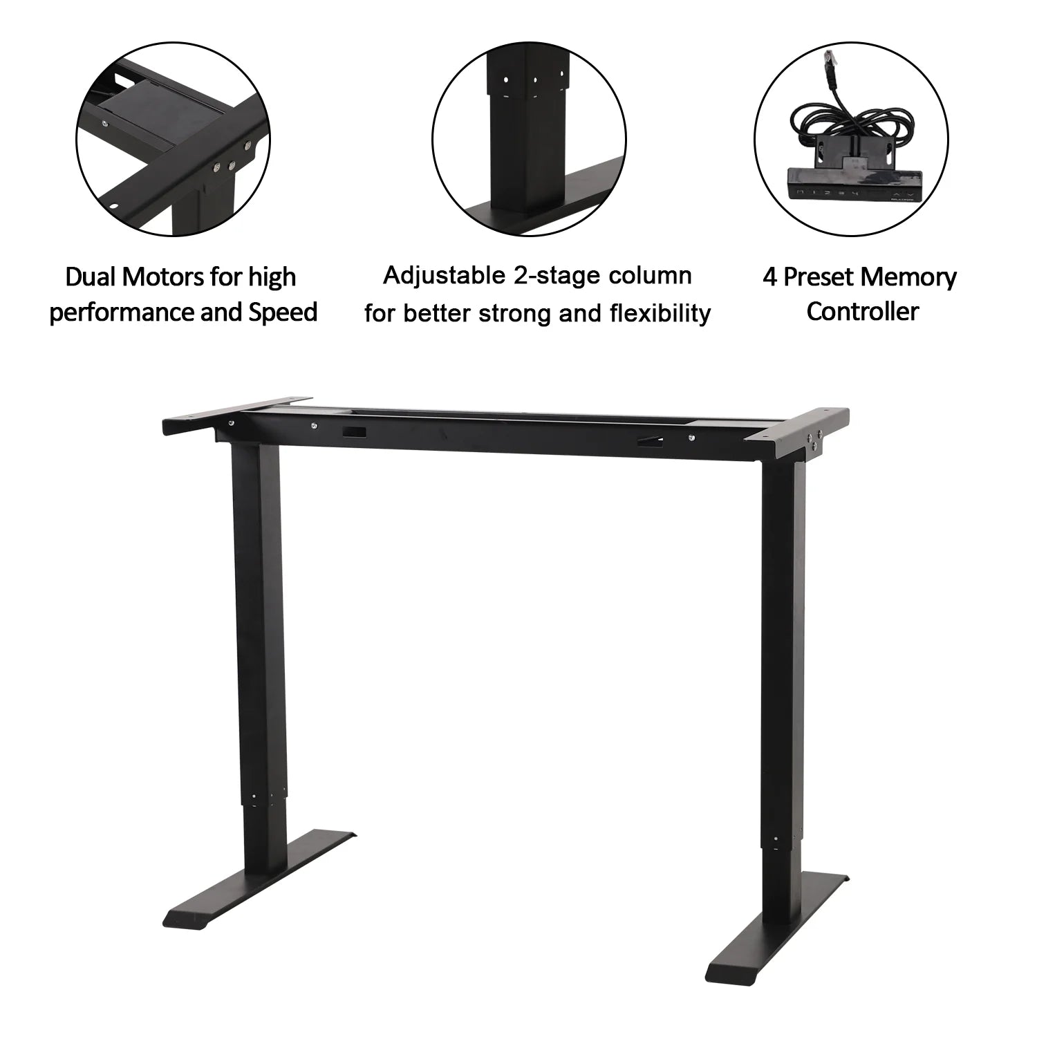 Black Electric Standing Desk Converter with 46 in. Top K7812