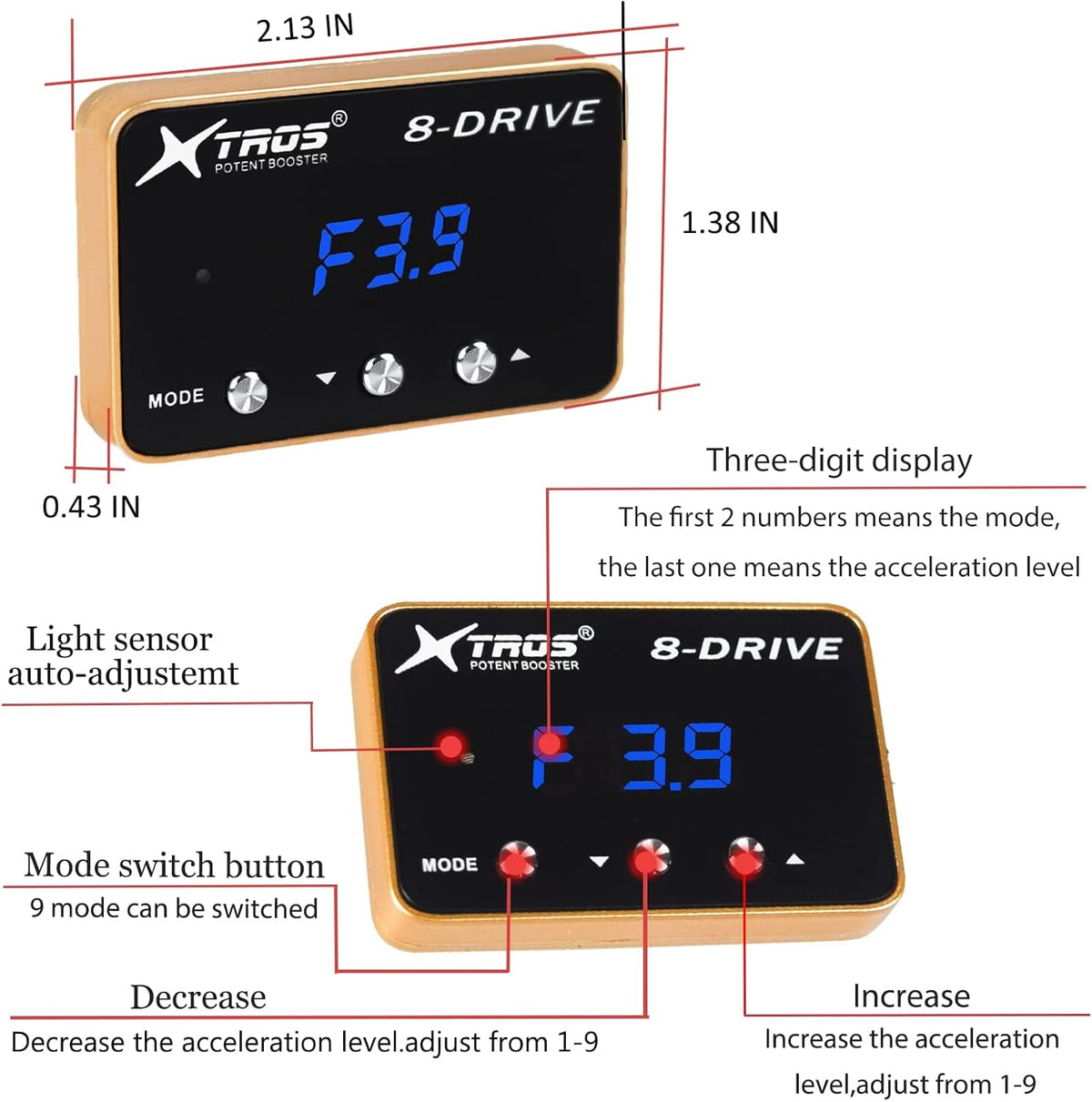 Pedal Throttle Response Controller Electronic Accelerator Booster Pack of 2 O894