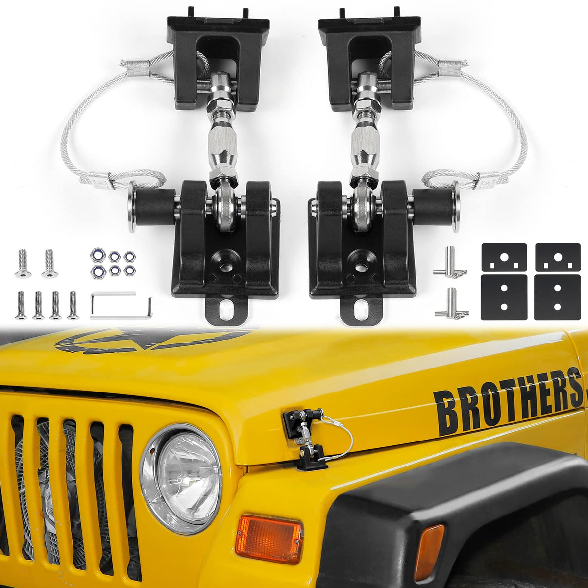 Red Aluminum Alloy Hood Latches for Jeep Wrangle TJ S4242