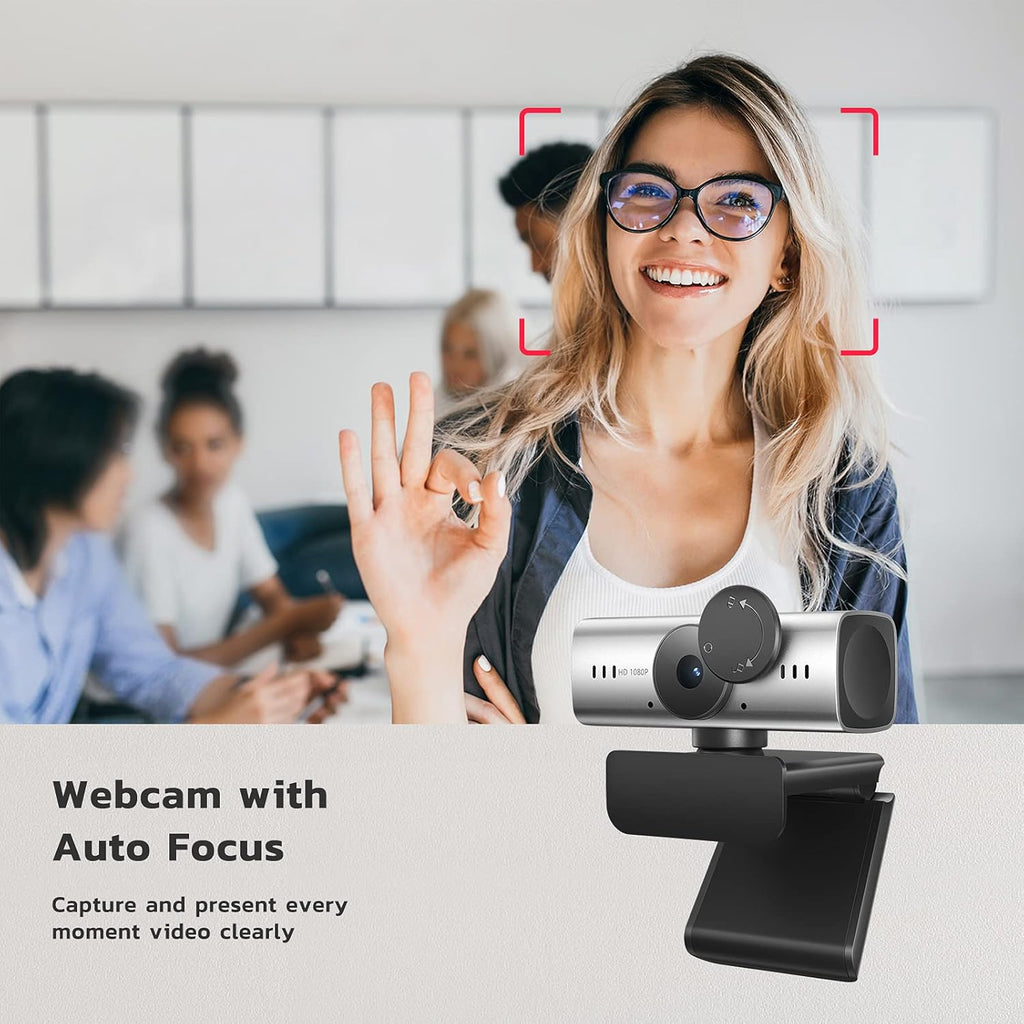 1080P Webcam with Microphone and Privacy Cover, USB Camera, Pack of 2 T692