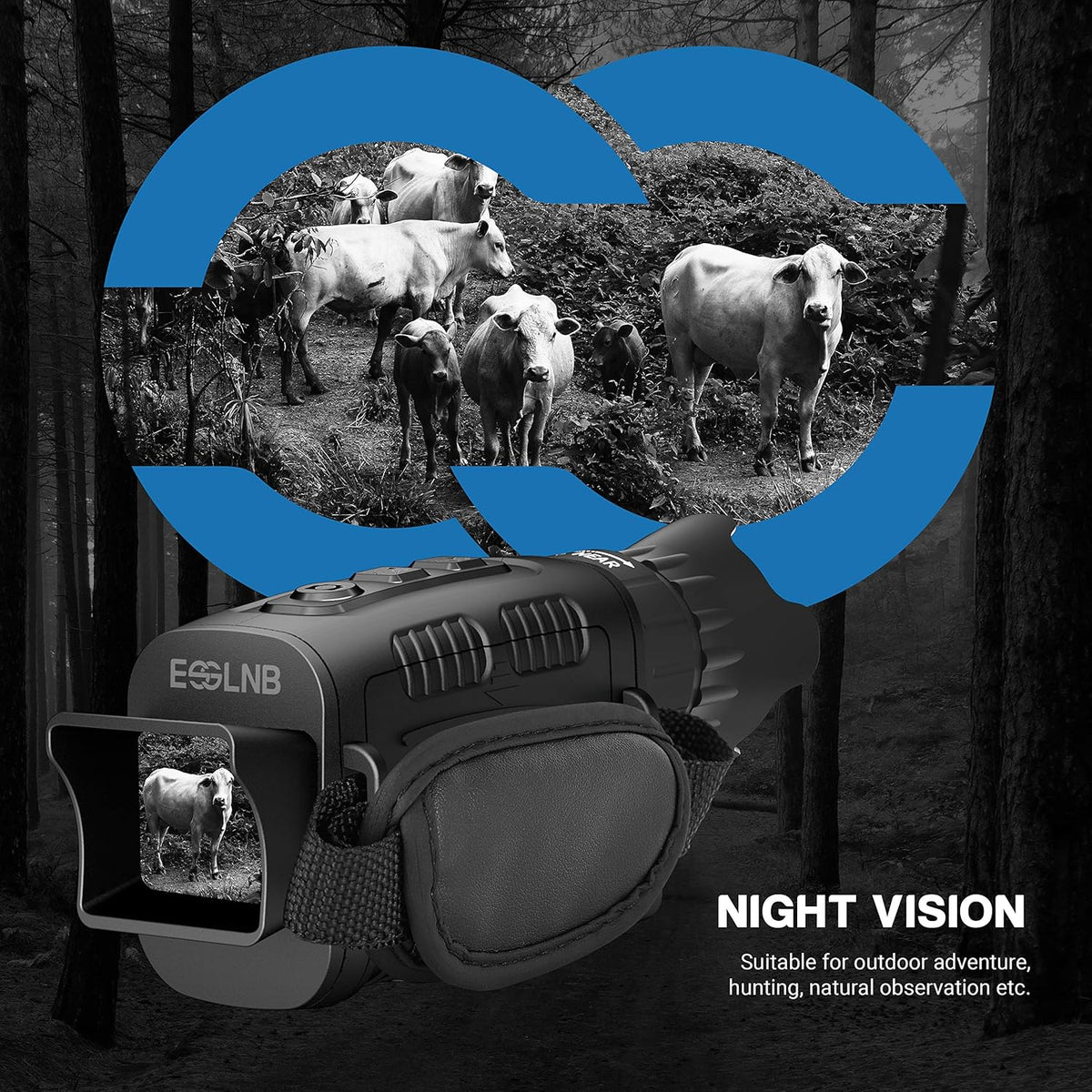 Night Vision Monocular 4X Infrared 960P with 32G TF Card Y444409