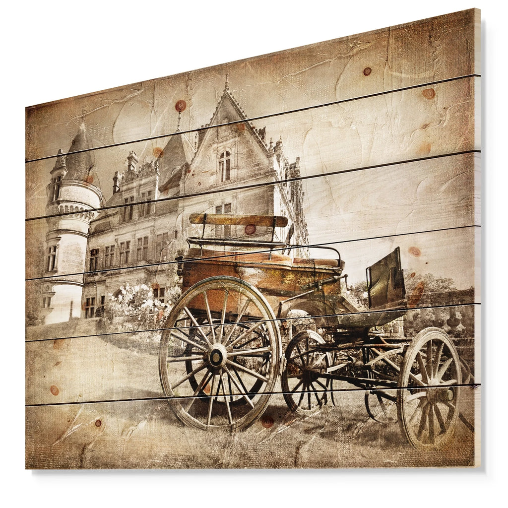 Vintage Print on Natural Pine Wood N946268