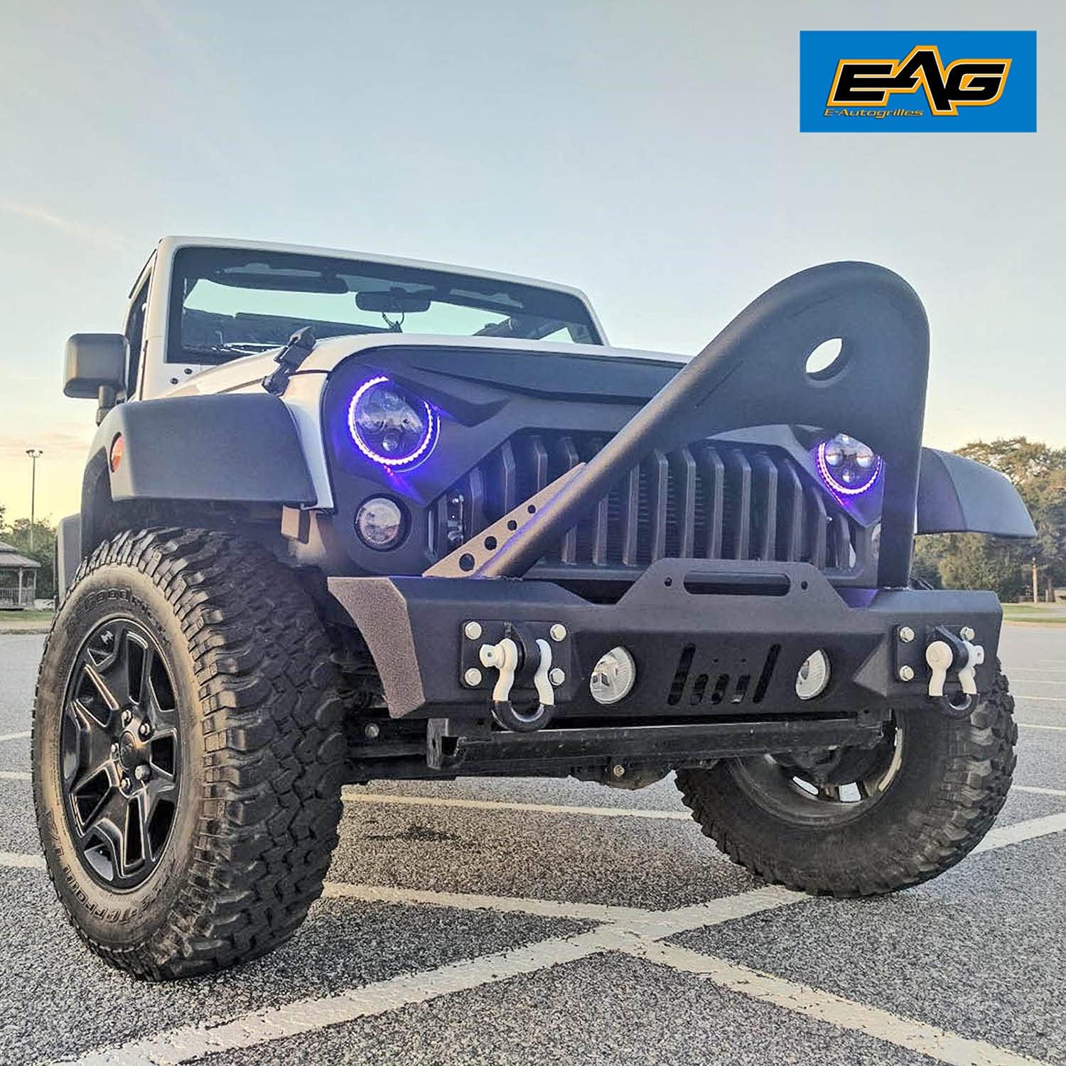 Front Bumper Stinger and Rear Bumper with Tire Carrier Bumper Combo T55052