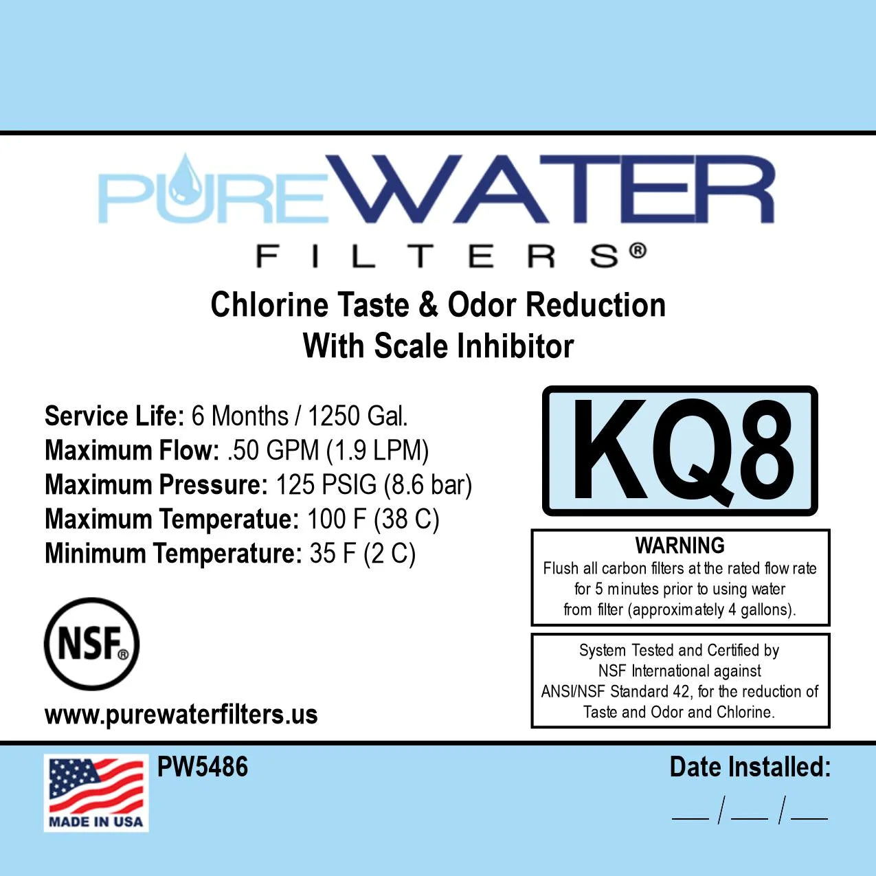 Keurig Water Filter System Plumb Kit A807