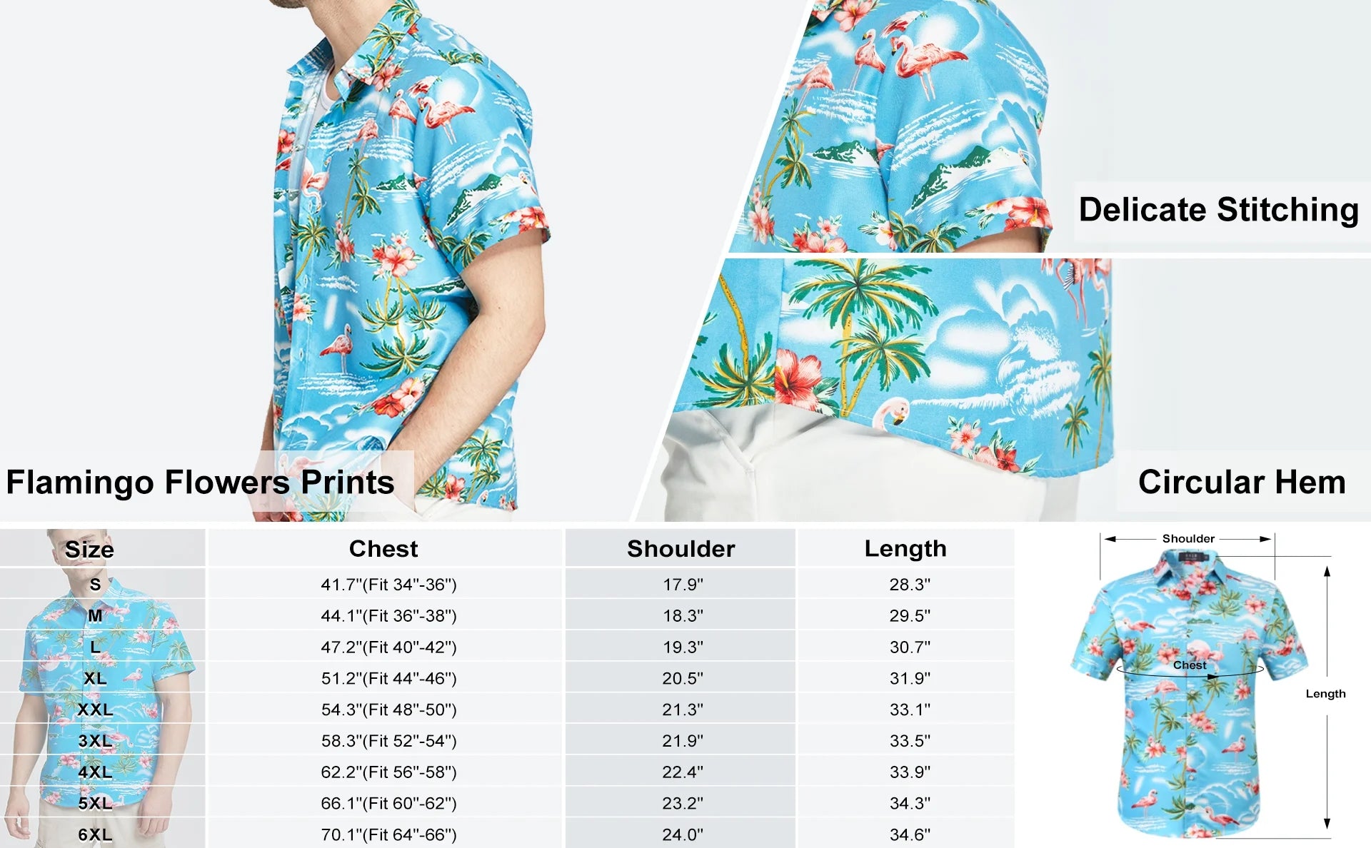 Hawaiian Shirt Short Sleeve Button Down Shirt A812