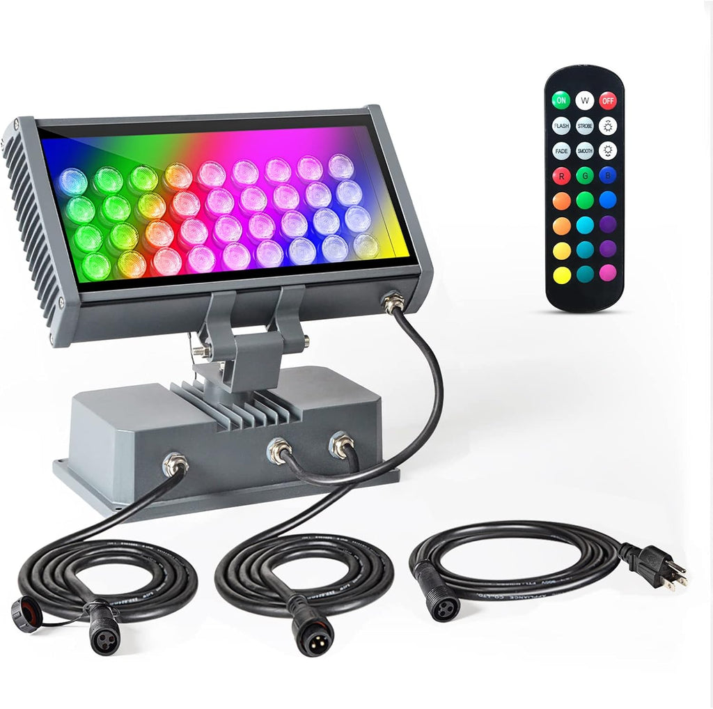 144W Linkable RGBW LED Wall Washer Light, Weatherproof, 120V and 277Vac E166