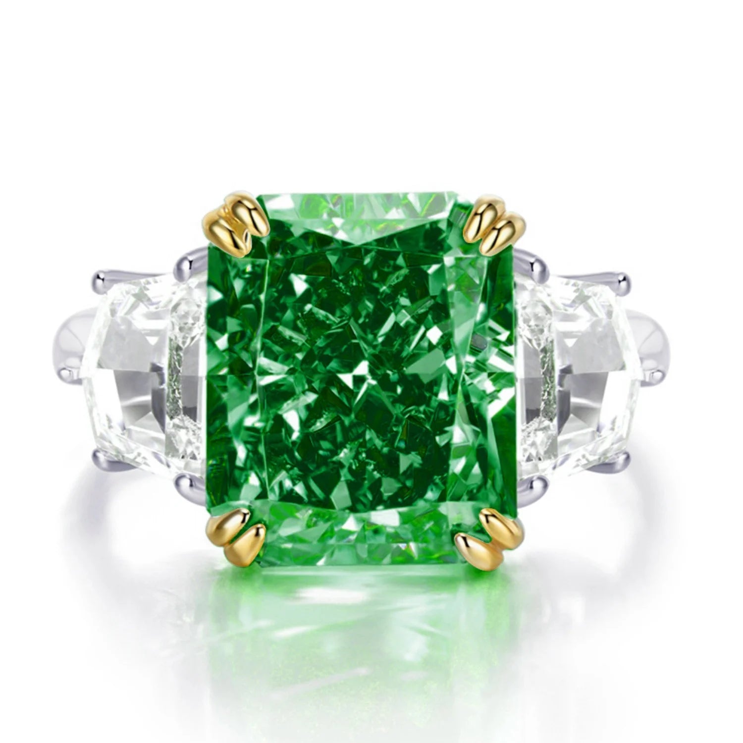 S925 Sterling Silver Radiant Cut Engagement Ring Z815