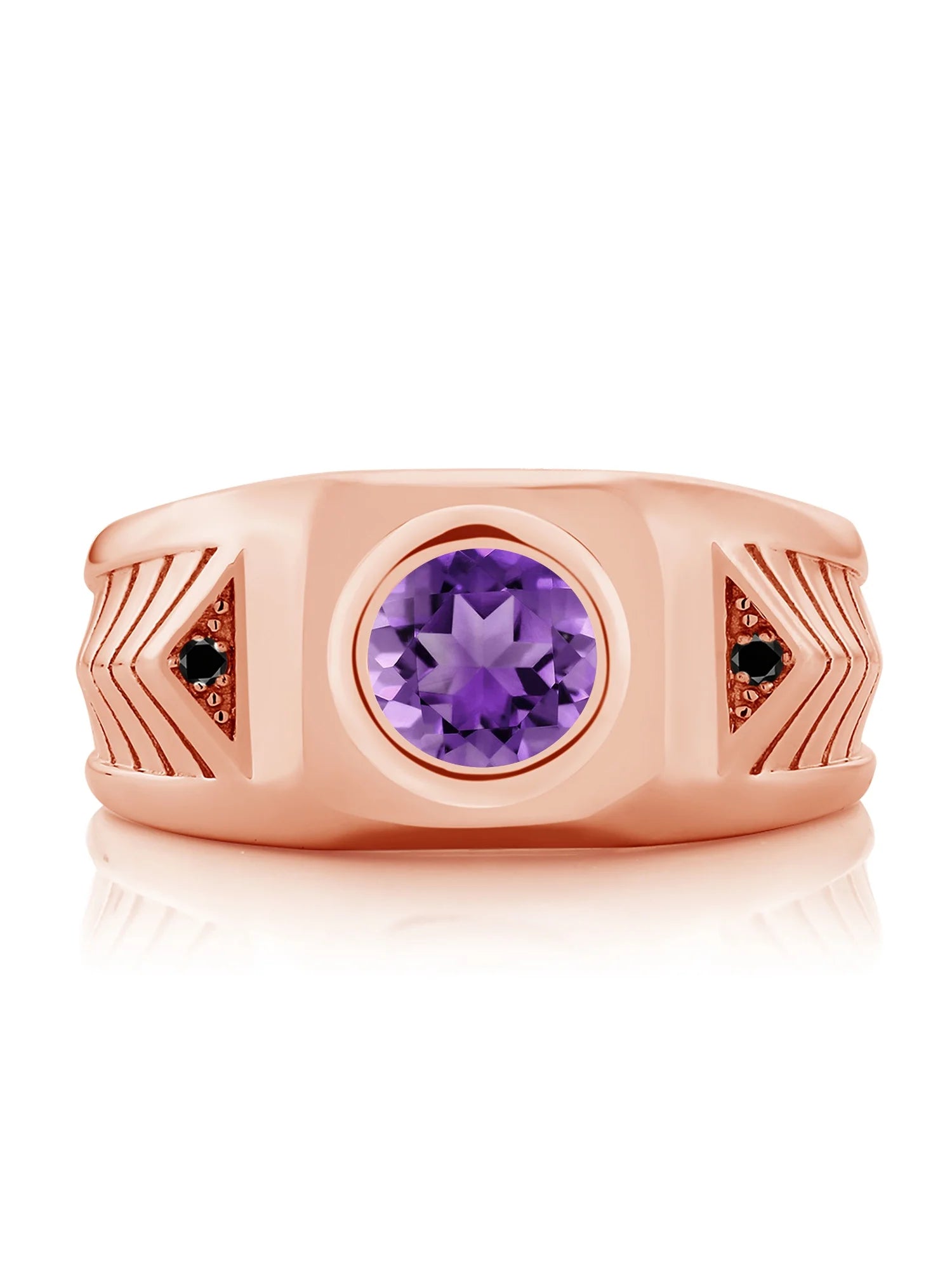 18K Rose Gold Plated Silver Men's Ring T23084