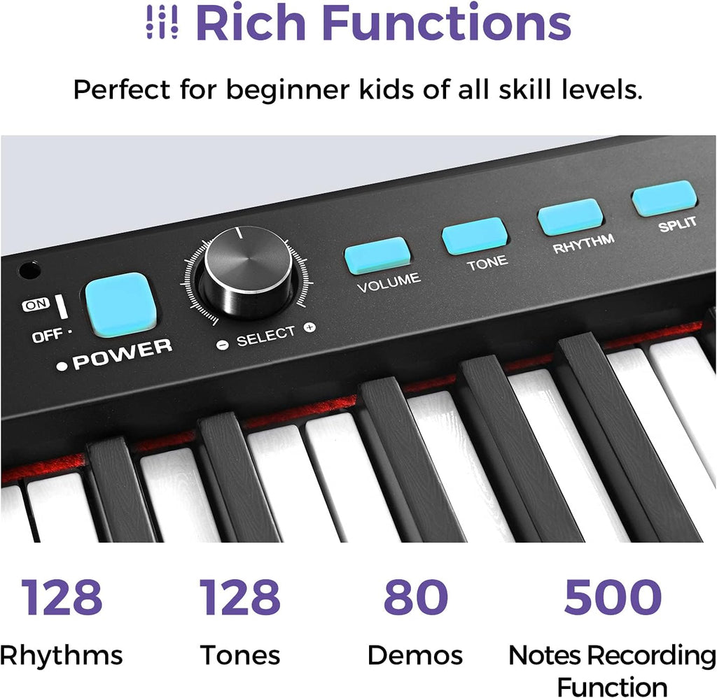 88-Key Semi-Weighted Electronic Keyboard Piano with X-Stand, Sustain Pedal, Power Supply, Carrying Case R22195