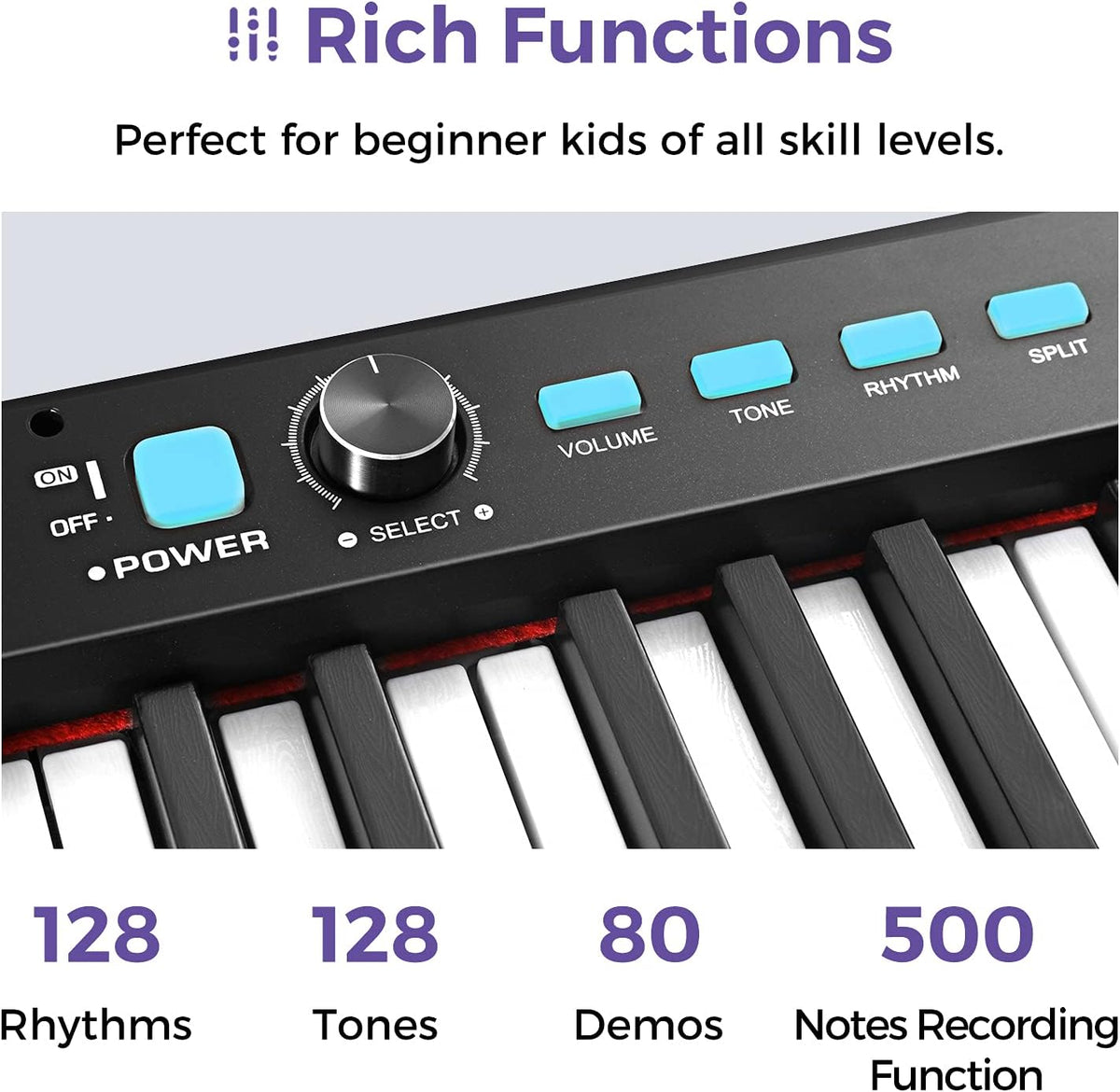 88-Key Semi-Weighted Electronic Keyboard Piano with X-Stand, Sustain Pedal, Power Supply, Carrying Case R22195