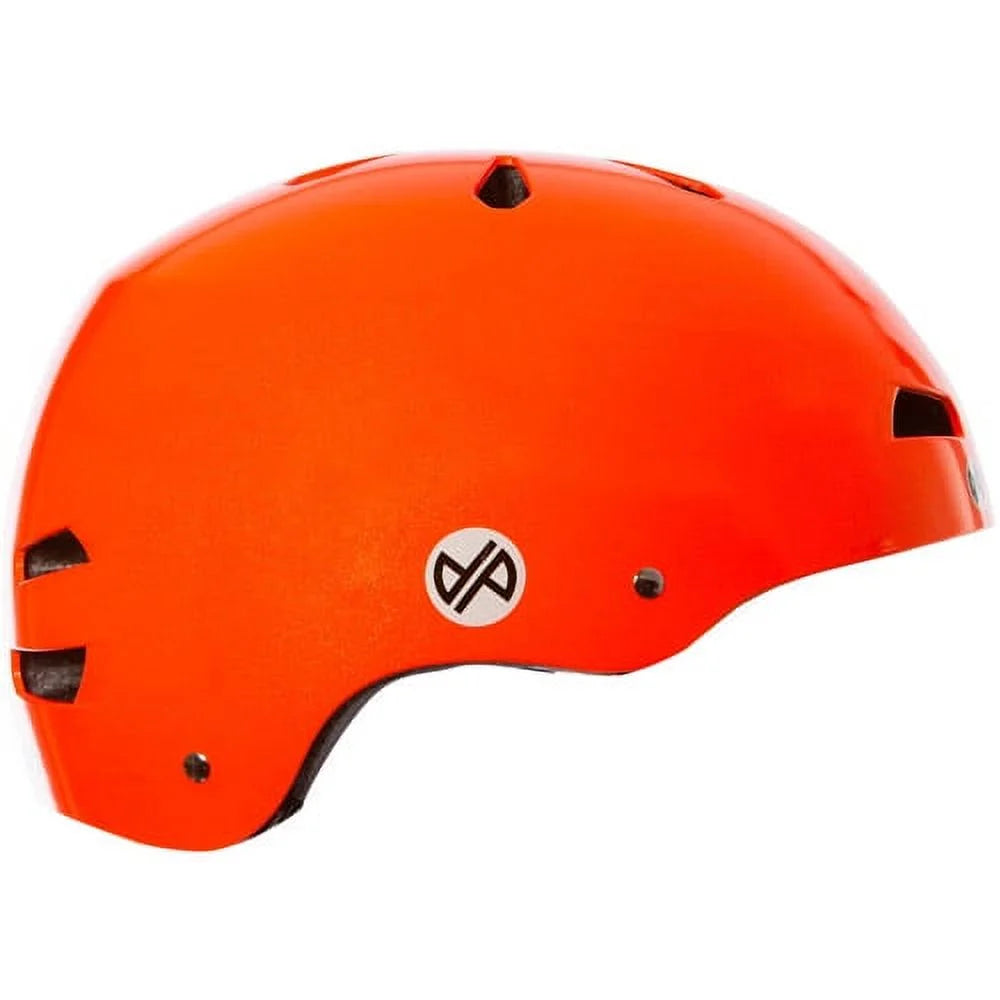 Metallic Flake Neon Orange Skateboard Helmet B389