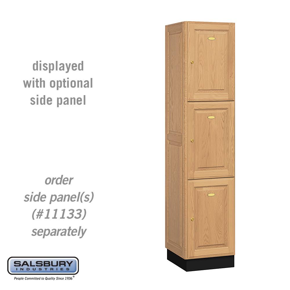 Solid Oak 3-Tier Executive Locker E7404