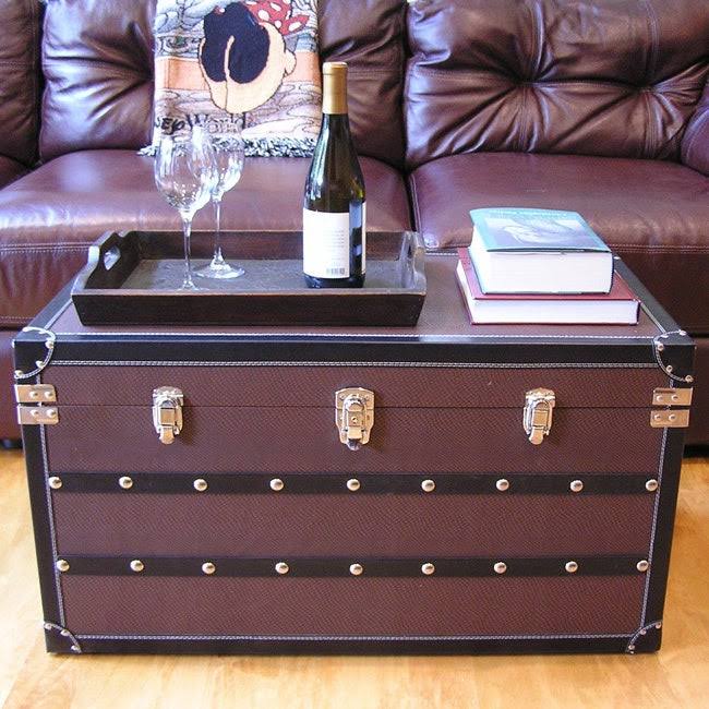 Large Wood Steamer Trunk Treasure Chest C421047