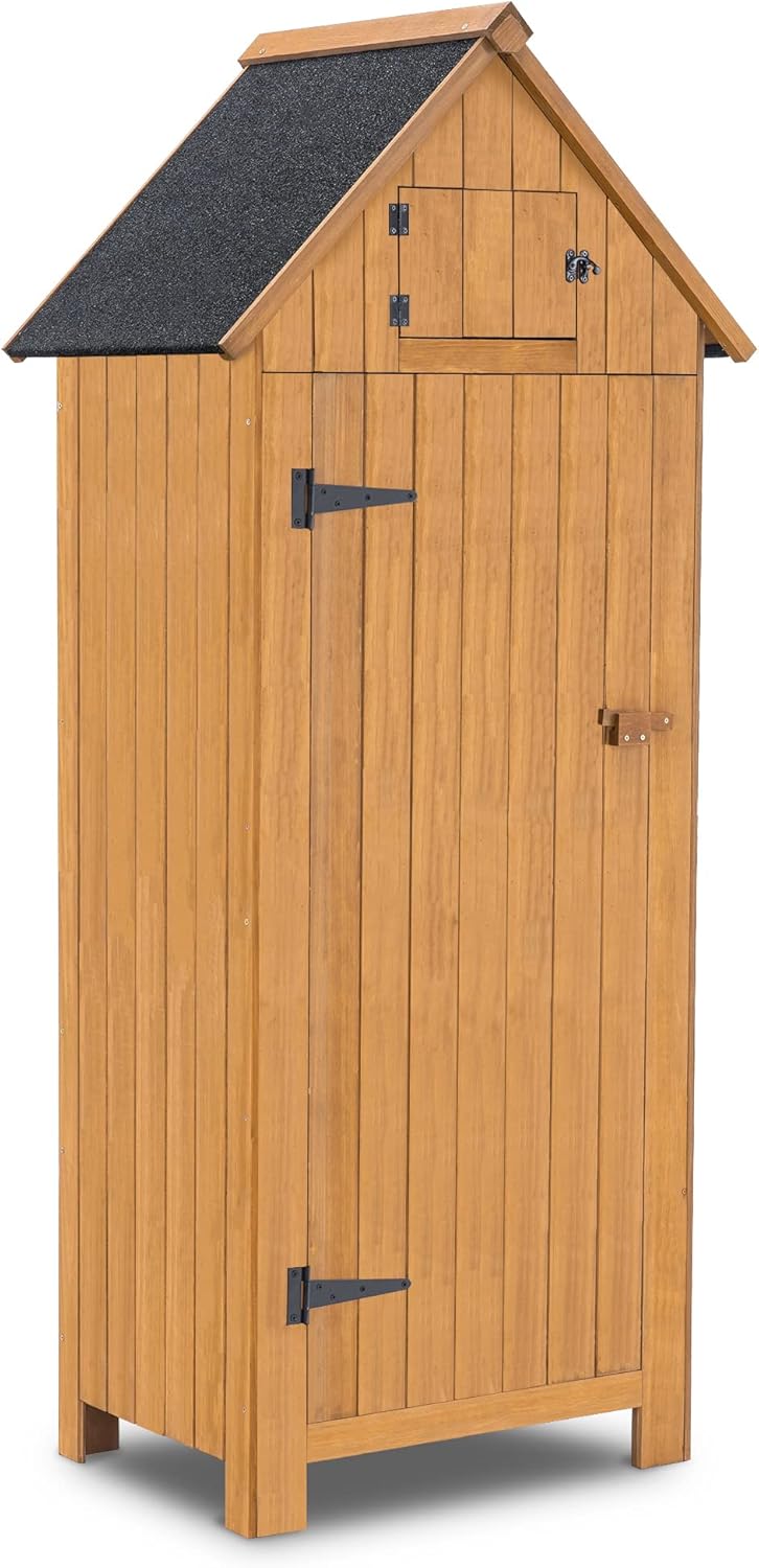 Natural Fir Wood Outdoor Storage Cabinet O40111
