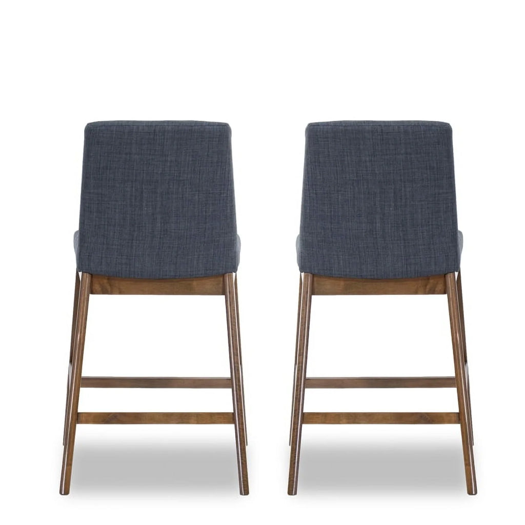 Dark Gray Fabric Upholstered Counter Stool (Pair) B860