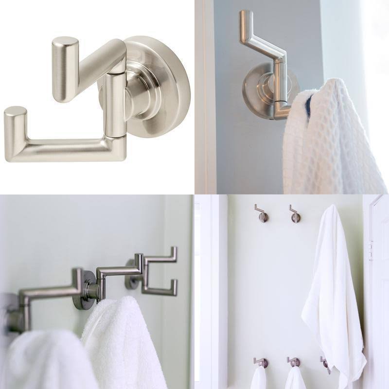 Brushed Nickel Double Robe Hook M966