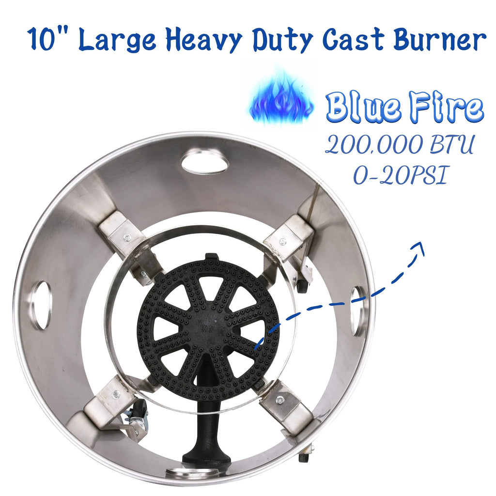 Stainless Steel Propane Burner Turkey Fryer with Wheels 200,000 BTU C9097
