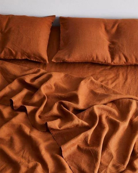 100% Flax Linen Fitted Sheet Queen O707911