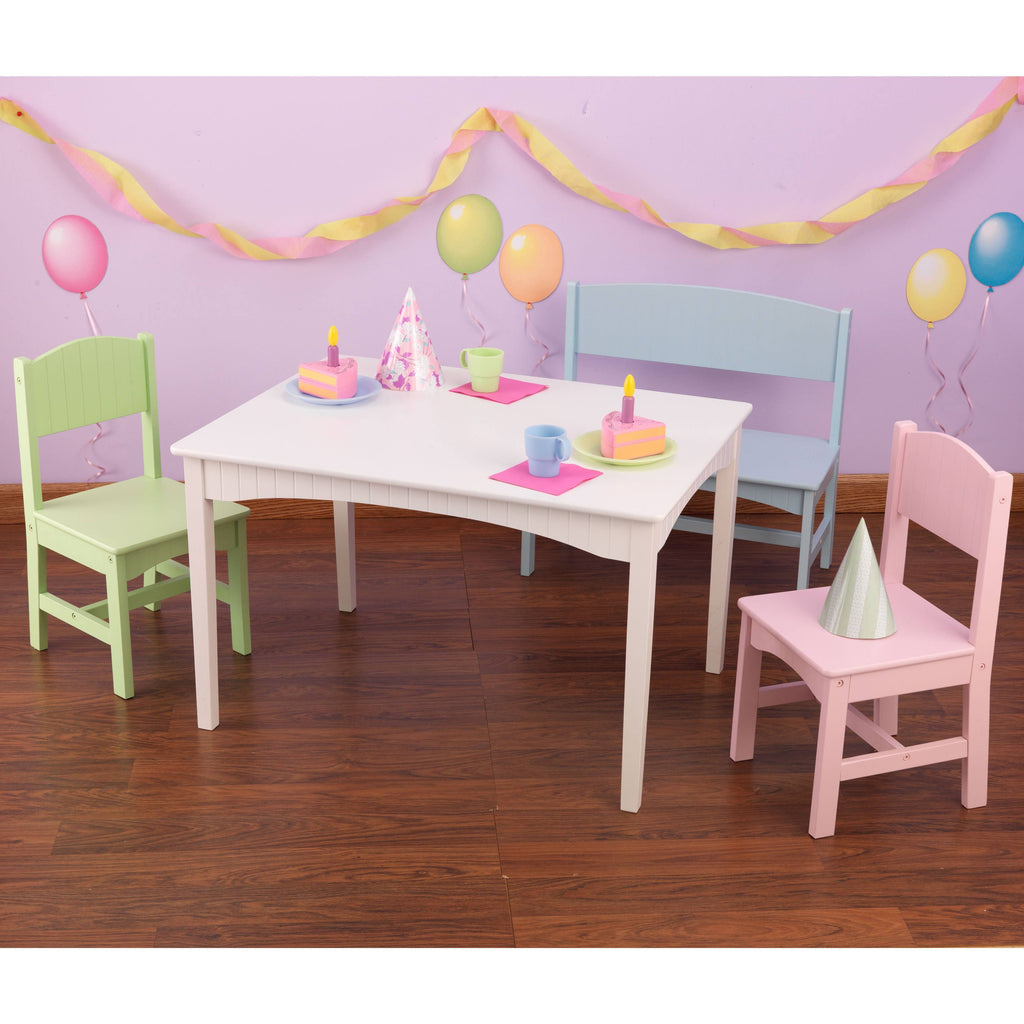 Pastel Table with Bench and 2 Chairs S699595